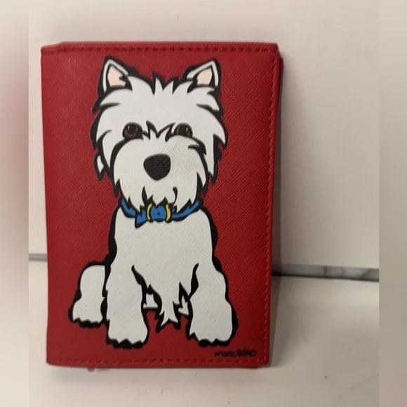 MARC TETRO PASSPORT HOLDER WALLET RED DOG - Picture 5 of 5